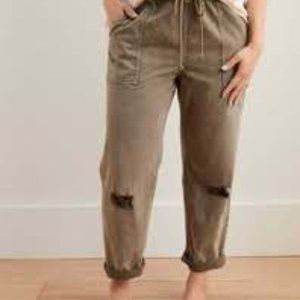 Aerie Chambray Distressed Pants NWT